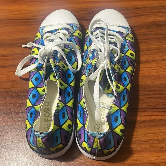 FOR U DESIGNs Size US 8.5/EUR 42 Multi ~ Colored Athletic Sport Shoes - Picture 3 of 7